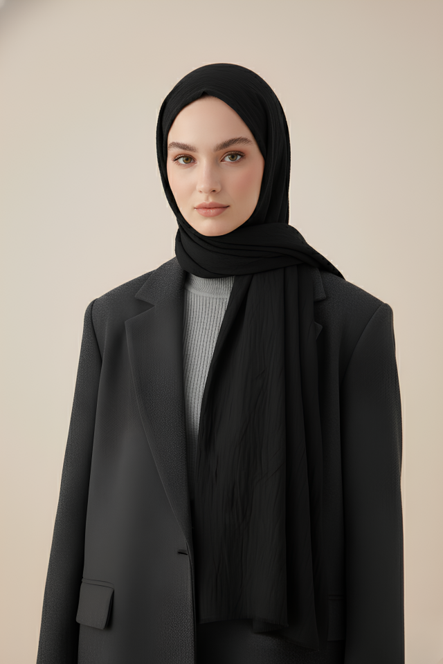 Bambu Pamuk Konfor Şal Siyah