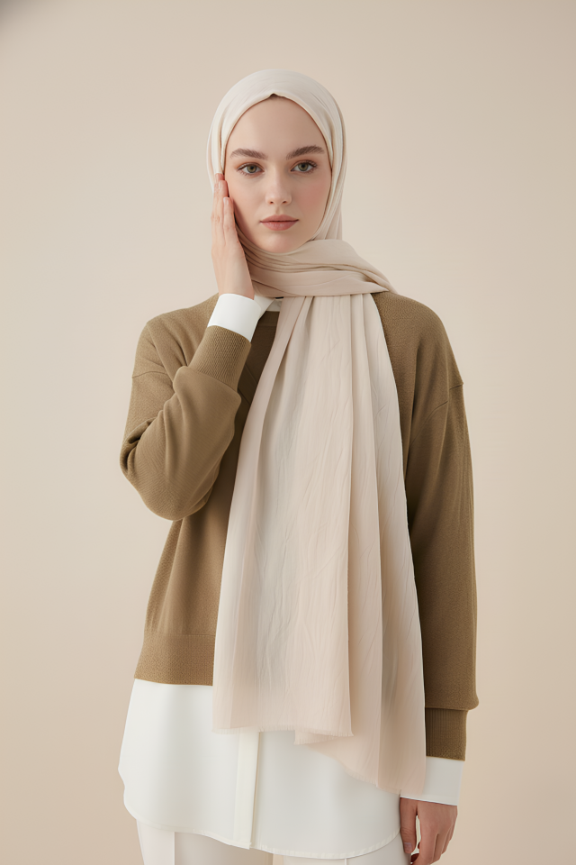 Bambu Pamuk Konfor Şal Ekru