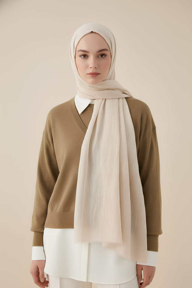 Bambu Pamuk Konfor Şal Ekru