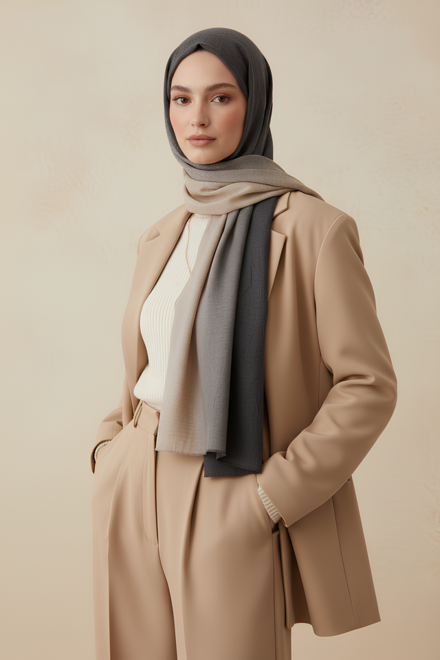 Degrade Konfor Şal Siyah