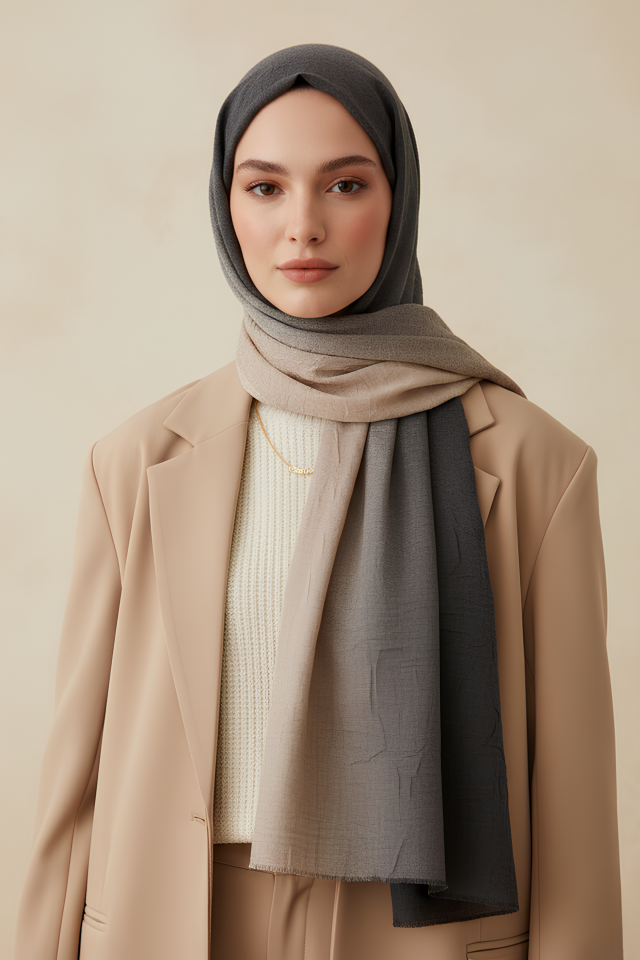 Degrade Konfor Şal Siyah