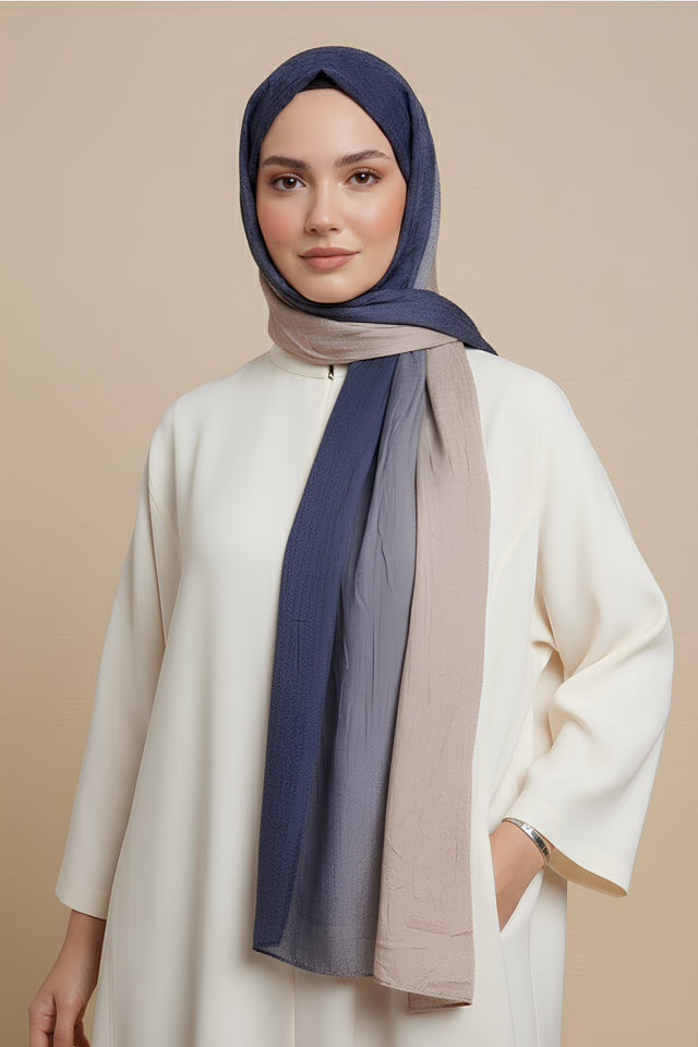 Degrade Konfor Şal Lacivert