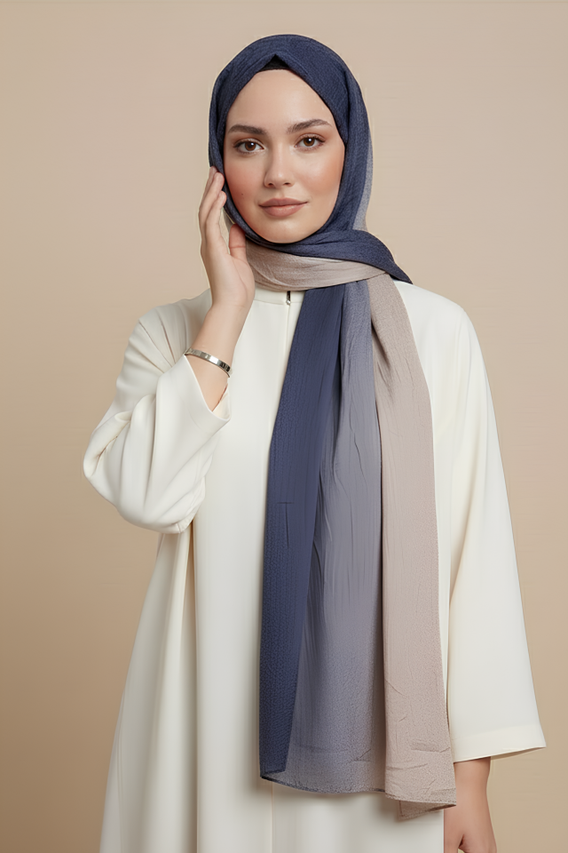 Degrade Konfor Şal Lacivert