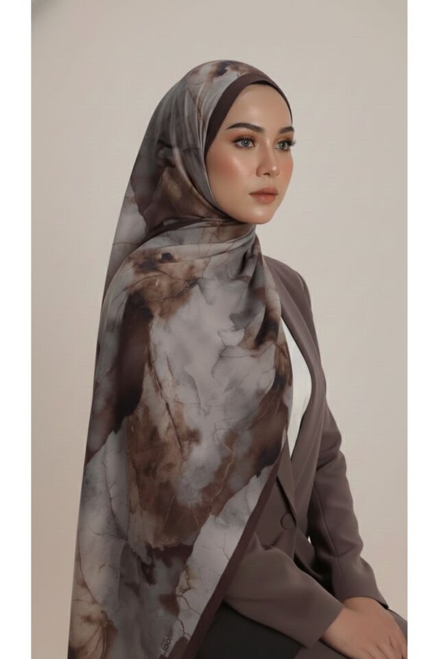 Tasarım İpeksi Lilya Şal Kahverengi