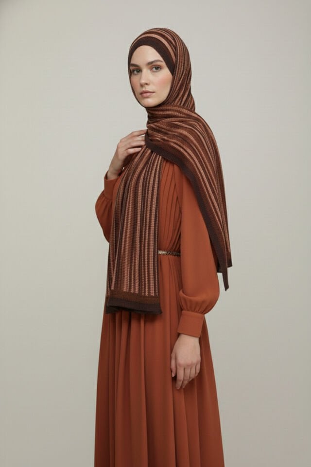 Rana Desen Müslin Şal Bordo