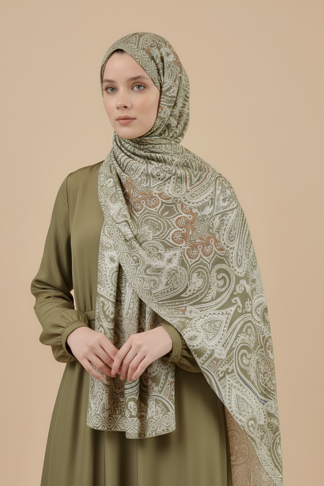 Tasarım İpeksi Şal Lara Yeşil