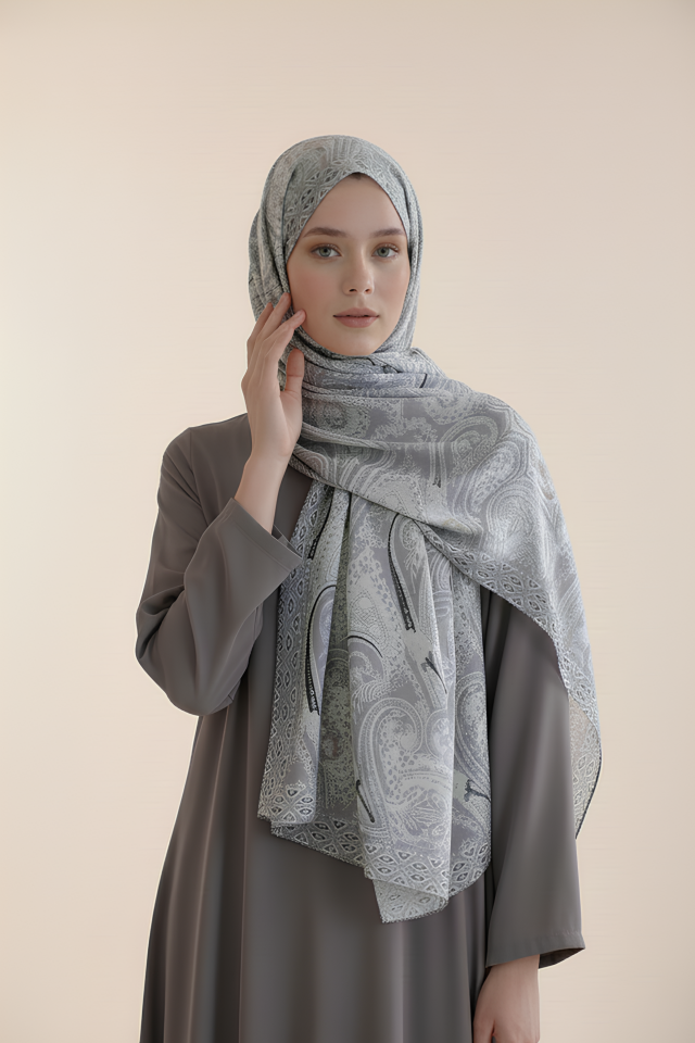 Tasarım İpeksi Şal Lara Mavi