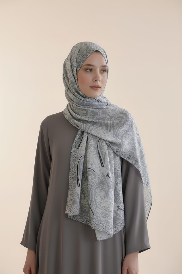 Tasarım İpeksi Şal Lara Mavi